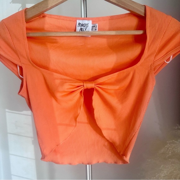 Princess Polly xx Orange Crop Top SZ 4 - Picture 4 of 7